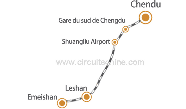 ligne  de train de Chengdu-leshan-emeishan