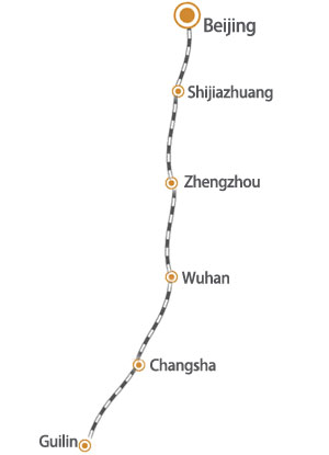 carte de ligne de Beijing-Guilin