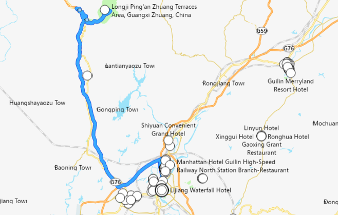 carte de Guilin à Longji
