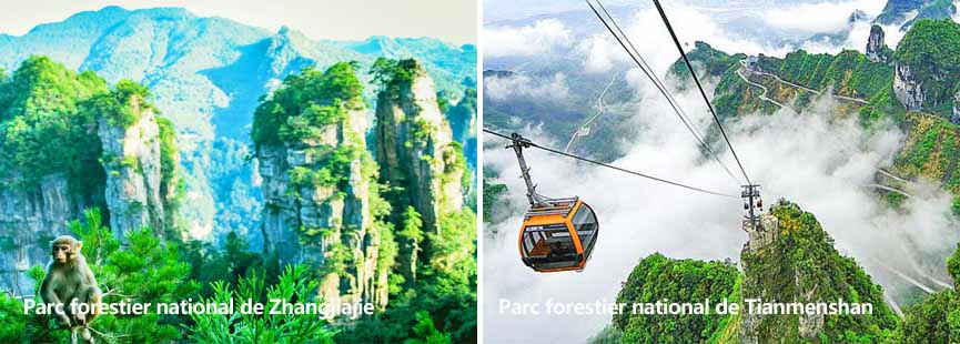 parc forestier national de Zhangjiajie (Wulingyuan) et Parc forestier national de Tianmenshan